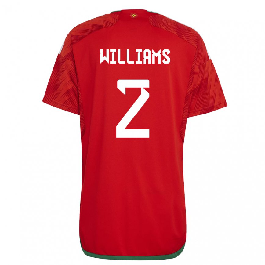 Mujer Camiseta Gales Morgan Williams #2 Rojo 1ª Equipación 22-24