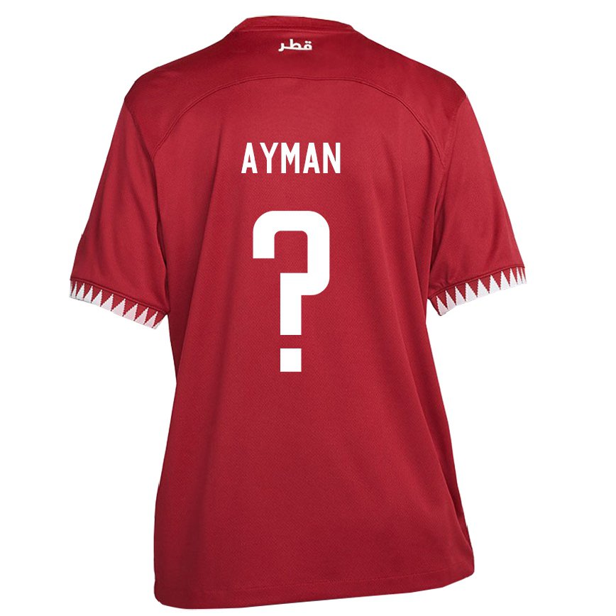 Mujer Camiseta Catar Yussef Ayman #0 Granate 1ª Equipación 22-24