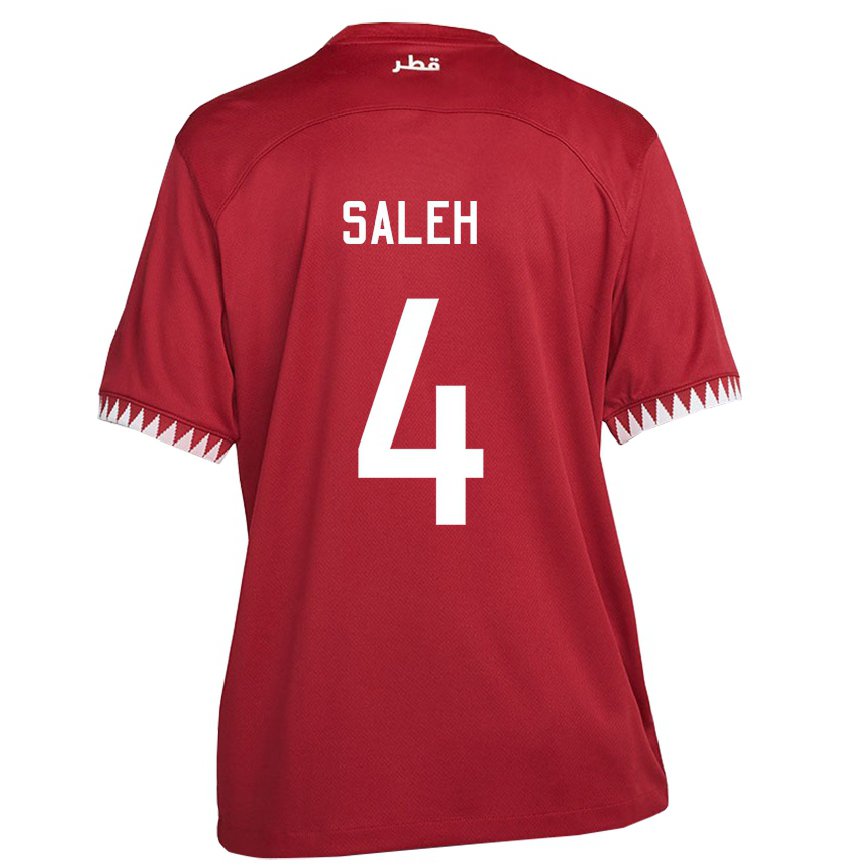 Mujer Camiseta Catar Hagar Saleh #4 Granate 1ª Equipación 22-24