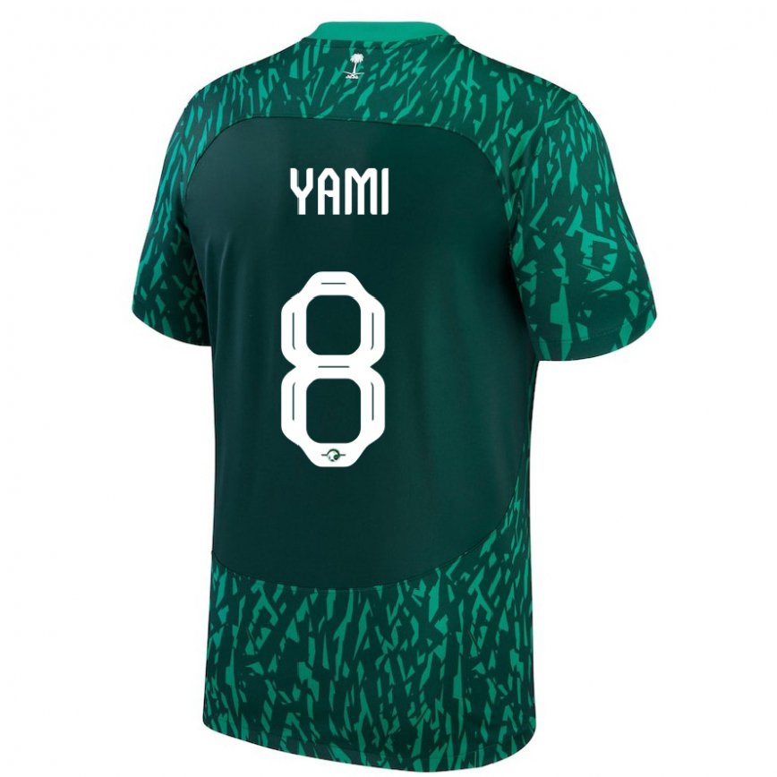 Mujer Camiseta Arabia Saudita Riyadh Yami #8 Verde Oscuro 2ª Equipación 22-24