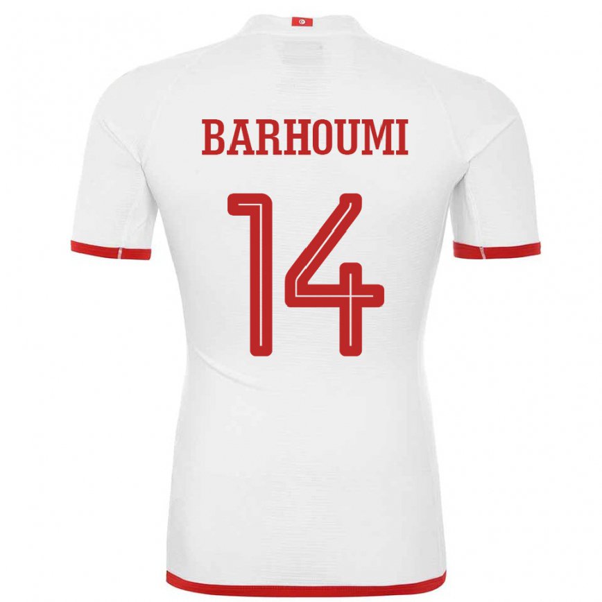 Mujer Camiseta Túnez Salah Barhoumi #14 Blanco 2ª Equipación 22-24