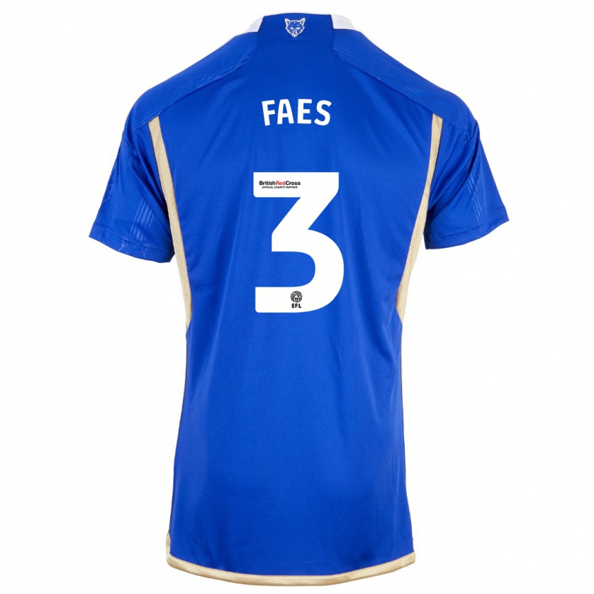 Niño Fútbol Camiseta Wout Faes #3 Azul 1ª Equipación 2023/24