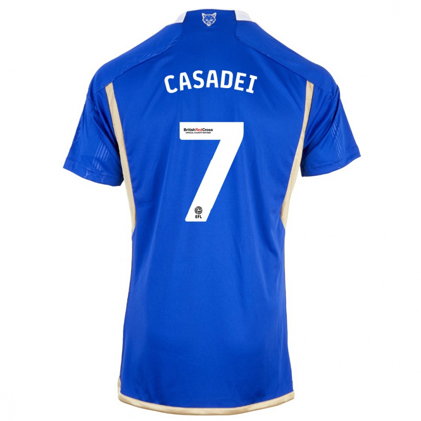Niño Fútbol Camiseta Cesare Casadei #7 Azul 1ª Equipación 2023/24