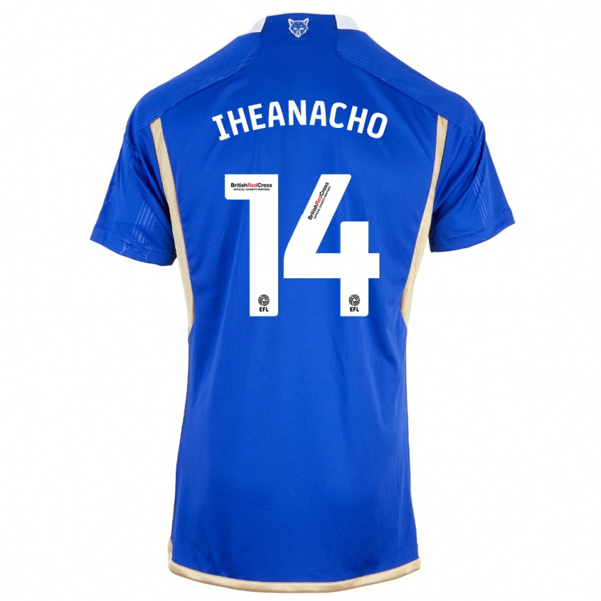 Niño Fútbol Camiseta Kelechi Iheanacho #14 Azul 1ª Equipación 2023/24