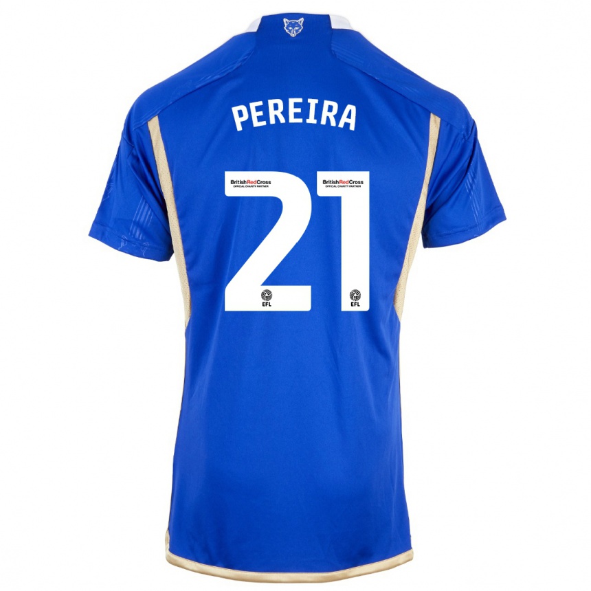 Niño Fútbol Camiseta Ricardo Pereira #21 Azul 1ª Equipación 2023/24