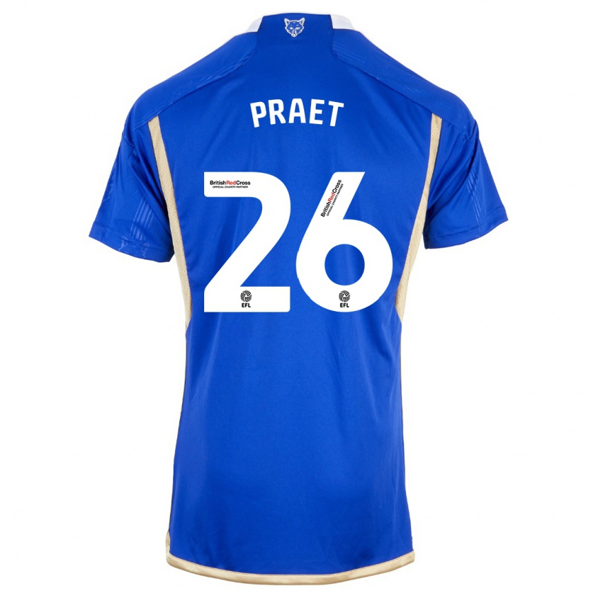 Niño Fútbol Camiseta Dennis Praet #26 Azul 1ª Equipación 2023/24