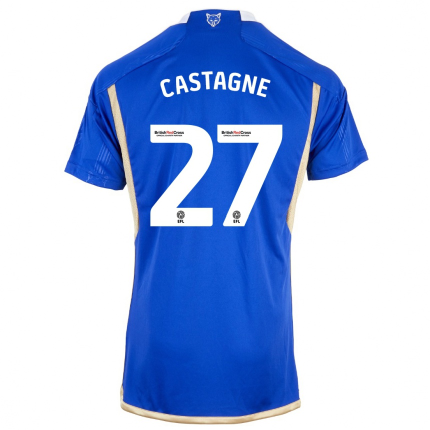 Niño Fútbol Camiseta Timothy Castagne #27 Azul 1ª Equipación 2023/24