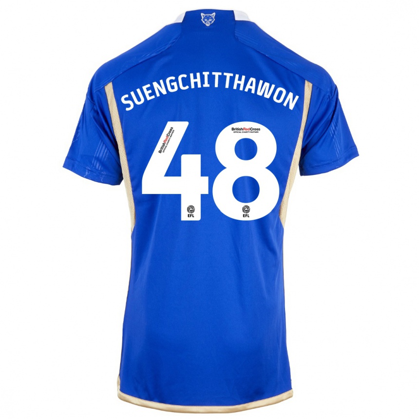 Niño Fútbol Camiseta Thanawat Suengchitthawon #48 Azul 1ª Equipación 2023/24