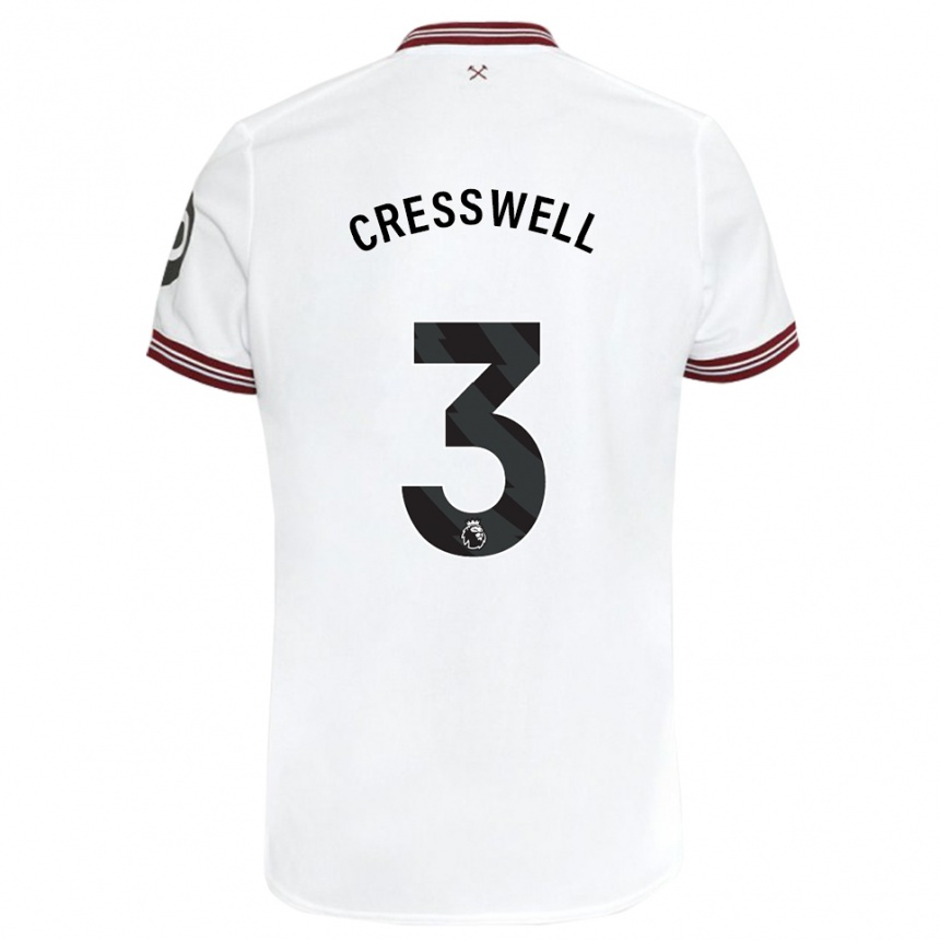 Niño Fútbol Camiseta Aaron Cresswell #3 Blanco 2ª Equipación 2023/24