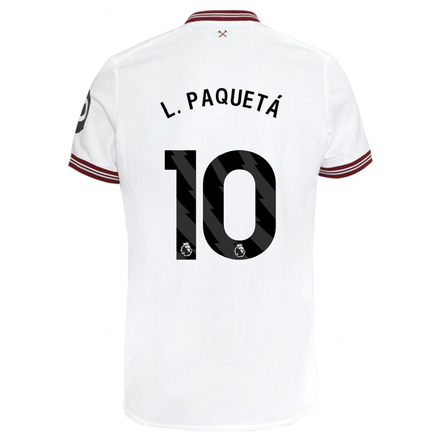 Niño Fútbol Camiseta Lucas Paqueta #10 Blanco 2ª Equipación 2023/24