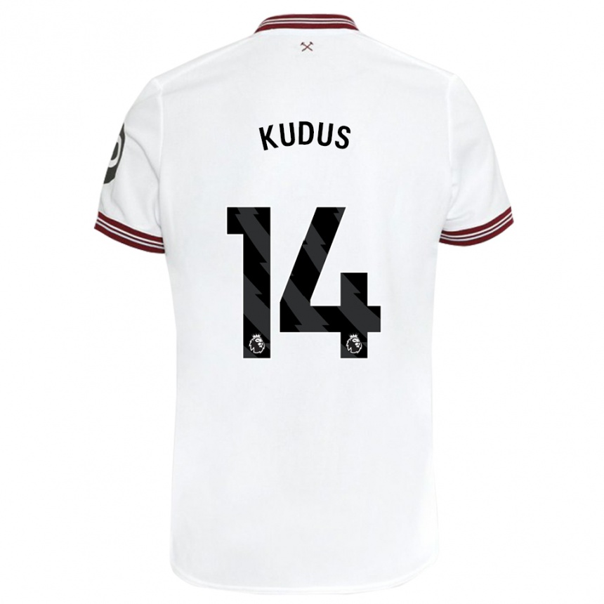 Niño Fútbol Camiseta Mohammed Kudus #14 Blanco 2ª Equipación 2023/24