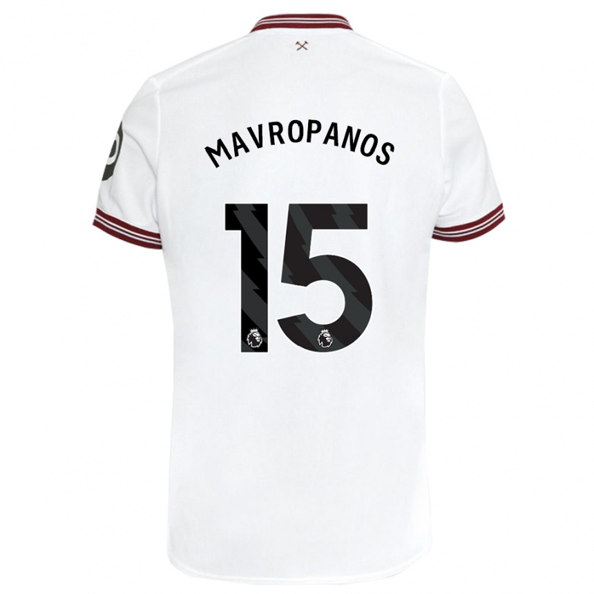 Niño Fútbol Camiseta Konstantinos Mavropanos #15 Blanco 2ª Equipación 2023/24