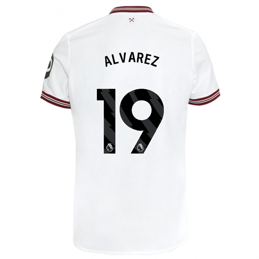 Niño Fútbol Camiseta Edson Alvarez #19 Blanco 2ª Equipación 2023/24