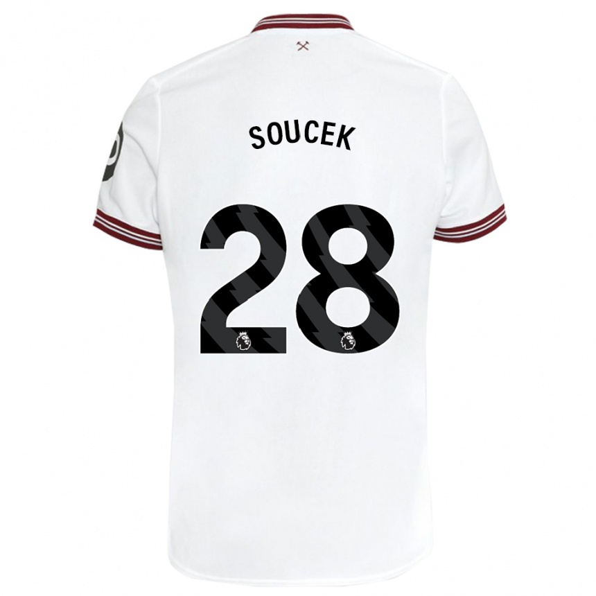 Niño Fútbol Camiseta Tomas Soucek #28 Blanco 2ª Equipación 2023/24