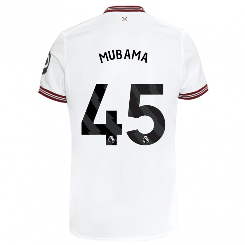 Niño Fútbol Camiseta Divin Mubama #45 Blanco 2ª Equipación 2023/24