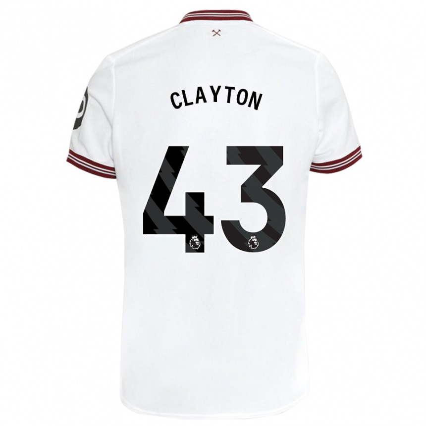 Niño Fútbol Camiseta Regan Clayton #43 Blanco 2ª Equipación 2023/24