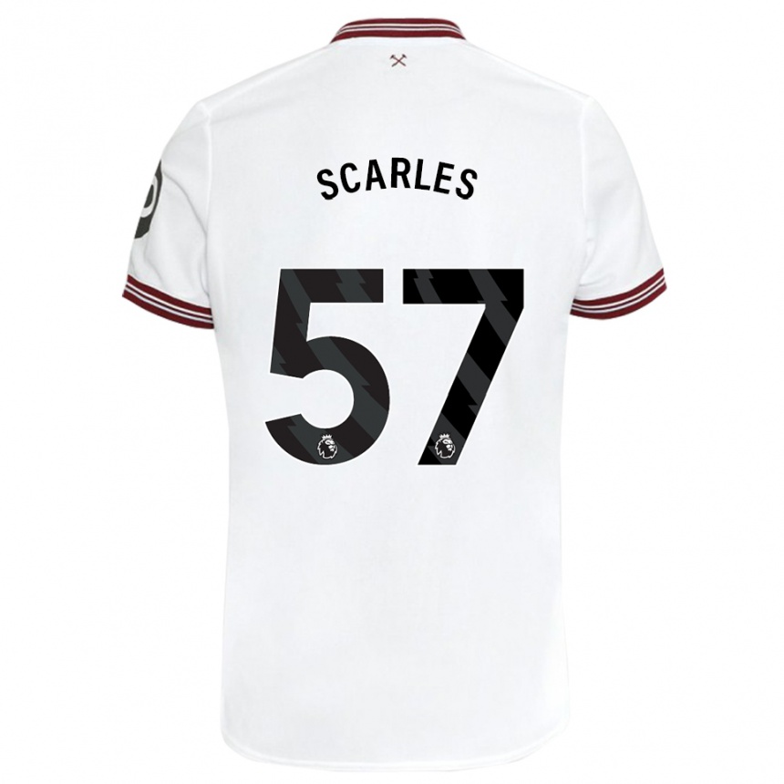 Niño Fútbol Camiseta Oliver Scarles #57 Blanco 2ª Equipación 2023/24