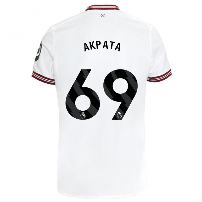 Niño Fútbol Camiseta Tyron Akpata #69 Blanco 2ª Equipación 2023/24