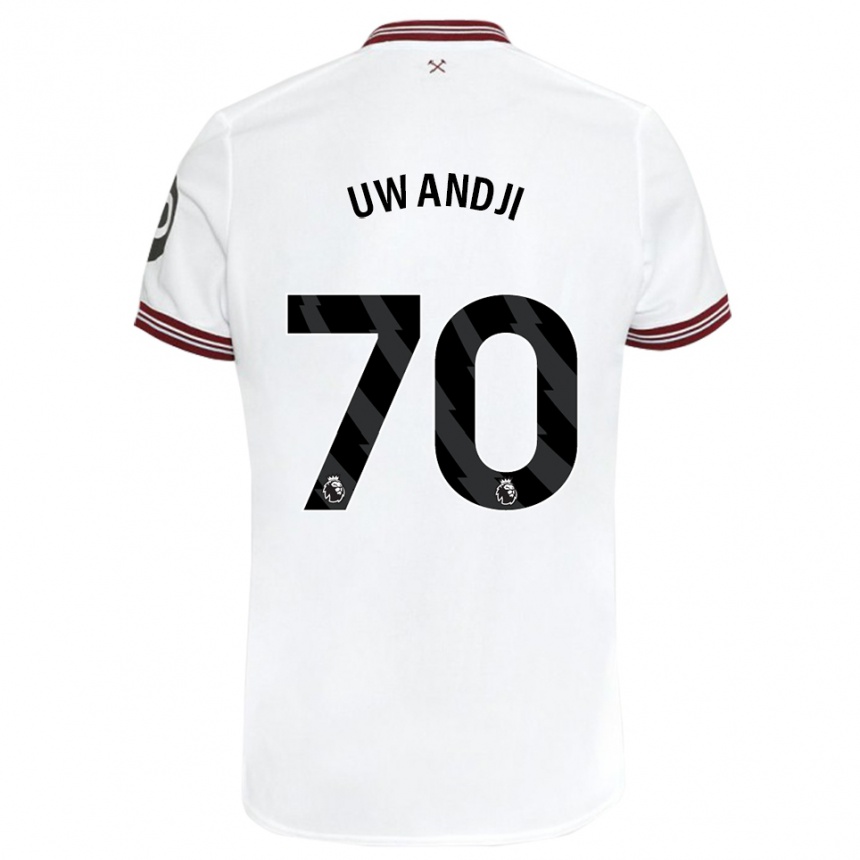 Niño Fútbol Camiseta Blaise Uwandji #70 Blanco 2ª Equipación 2023/24