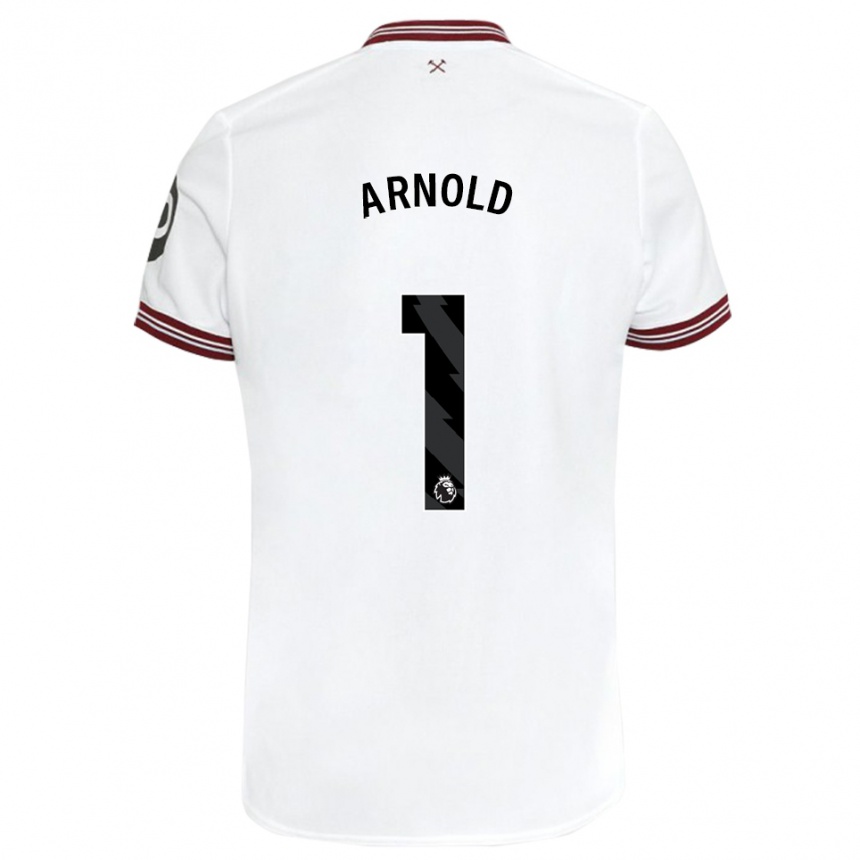 Niño Fútbol Camiseta Mackenzie Arnold #1 Blanco 2ª Equipación 2023/24