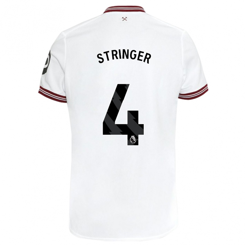 Niño Fútbol Camiseta Abbey Leigh Stringer #4 Blanco 2ª Equipación 2023/24