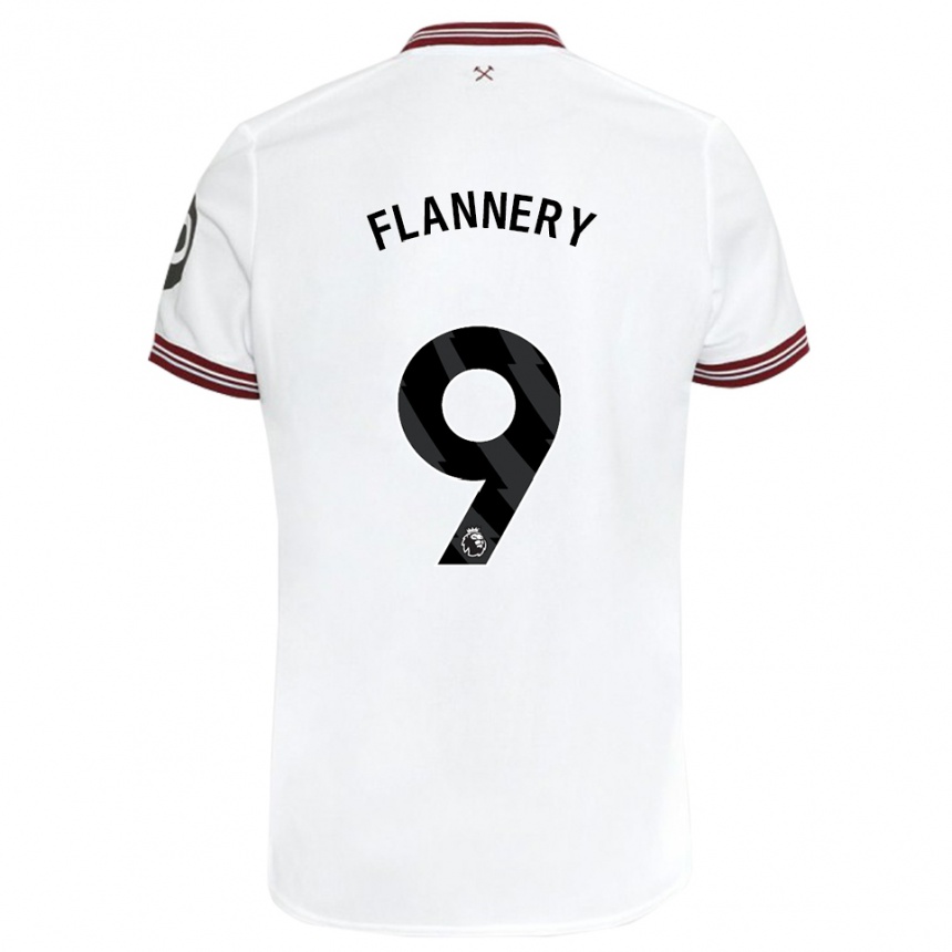 Niño Fútbol Camiseta Keira Flannery #9 Blanco 2ª Equipación 2023/24