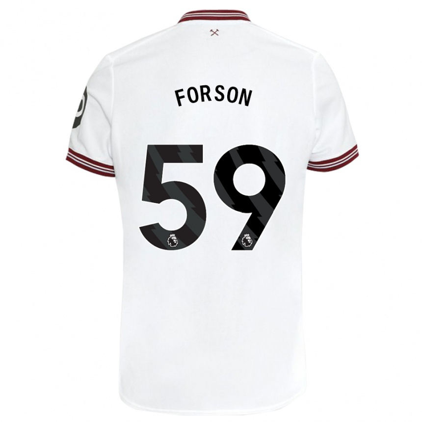 Niño Fútbol Camiseta Keenan Forson #59 Blanco 2ª Equipación 2023/24