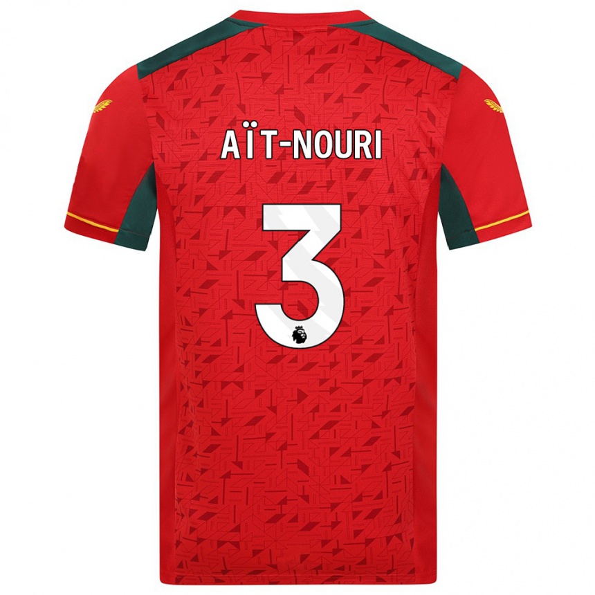 Niño Fútbol Camiseta Rayan Aït-Nouri #3 Rojo 2ª Equipación 2023/24