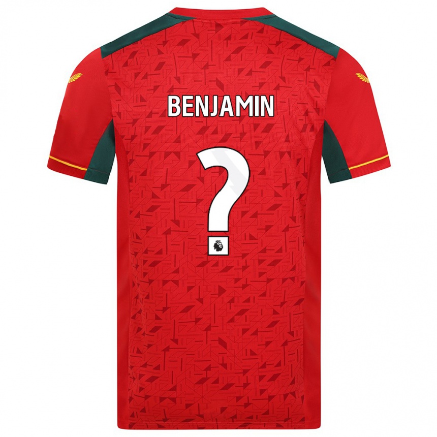 Niño Fútbol Camiseta Lewys Benjamin #0 Rojo 2ª Equipación 2023/24