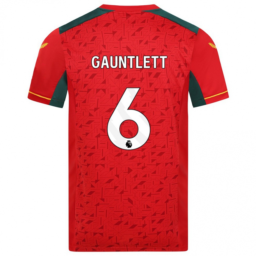 Niño Fútbol Camiseta Maz Gauntlett #6 Rojo 2ª Equipación 2023/24