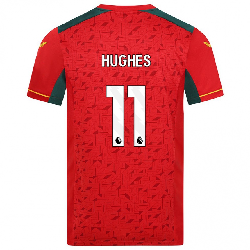 Niño Fútbol Camiseta Amber Hughes #11 Rojo 2ª Equipación 2023/24