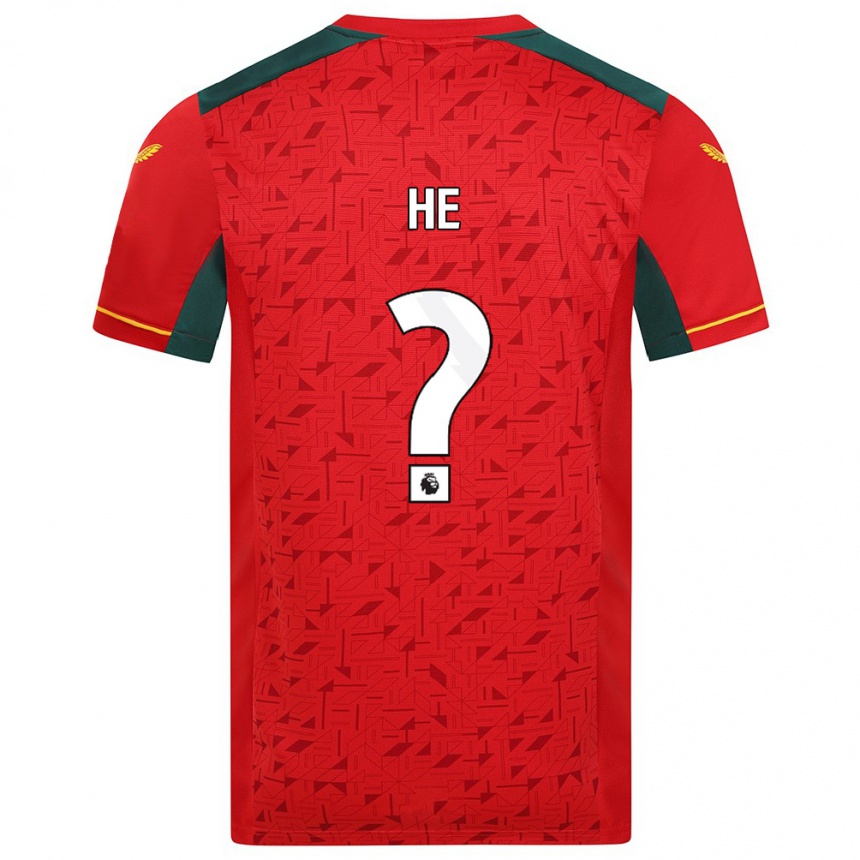 Niño Fútbol Camiseta Dongda He #0 Rojo 2ª Equipación 2023/24