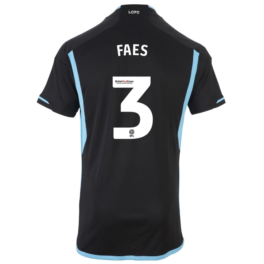 Niño Fútbol Camiseta Wout Faes #3 Negro 2ª Equipación 2023/24