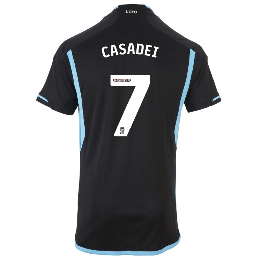 Niño Fútbol Camiseta Cesare Casadei #7 Negro 2ª Equipación 2023/24