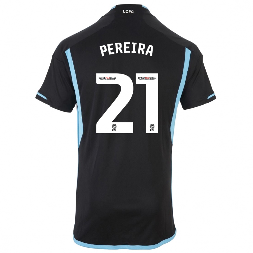 Niño Fútbol Camiseta Ricardo Pereira #21 Negro 2ª Equipación 2023/24