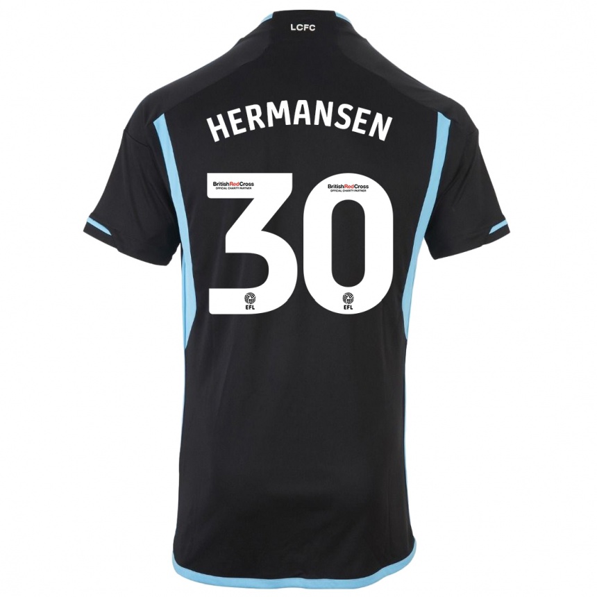 Niño Fútbol Camiseta Mads Hermansen #30 Negro 2ª Equipación 2023/24