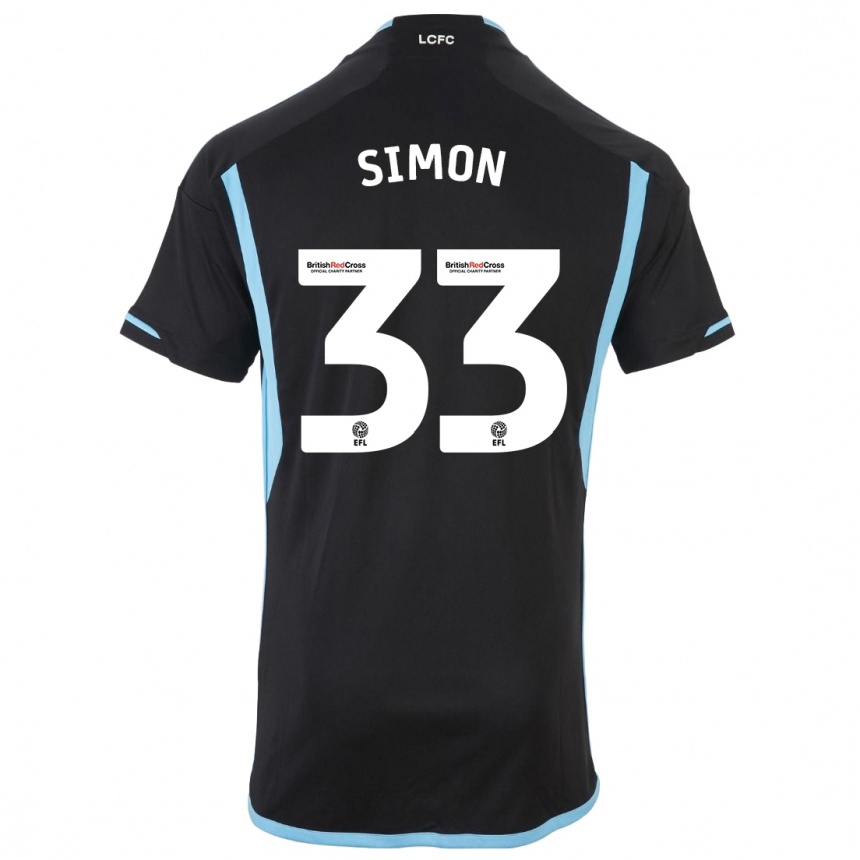 Niño Fútbol Camiseta Erin Simon #33 Negro 2ª Equipación 2023/24