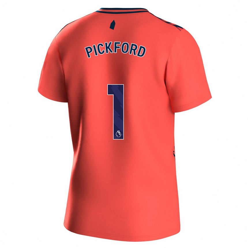 Niño Fútbol Camiseta Pickford #1 Coralino 2ª Equipación 2023/24