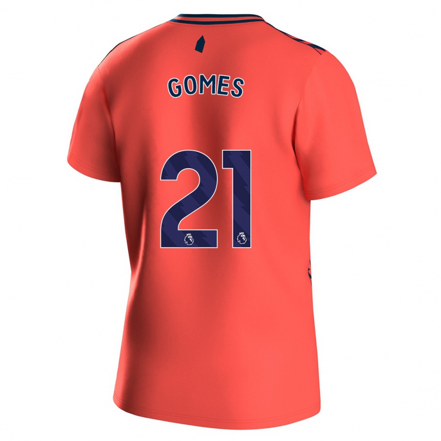 Niño Fútbol Camiseta André Gomes #21 Coralino 2ª Equipación 2023/24