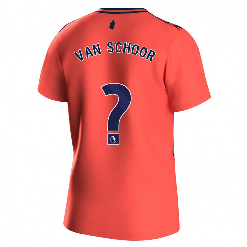 Niño Fútbol Camiseta Joshua Van Schoor #0 Coralino 2ª Equipación 2023/24