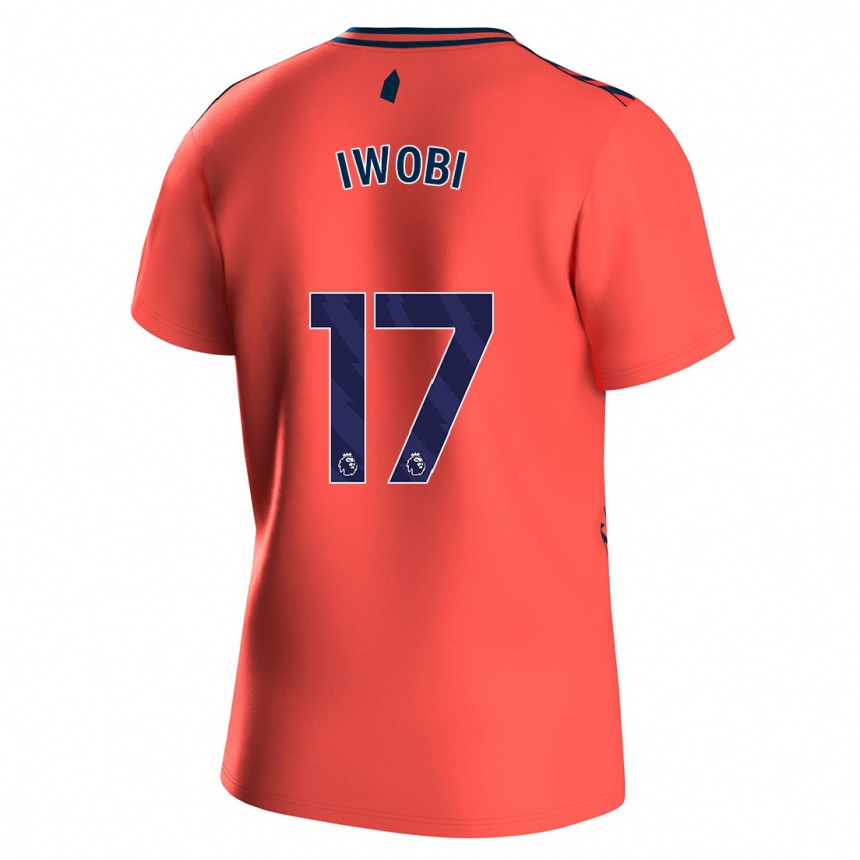 Niño Fútbol Camiseta Alex Iwobi #17 Coralino 2ª Equipación 2023/24