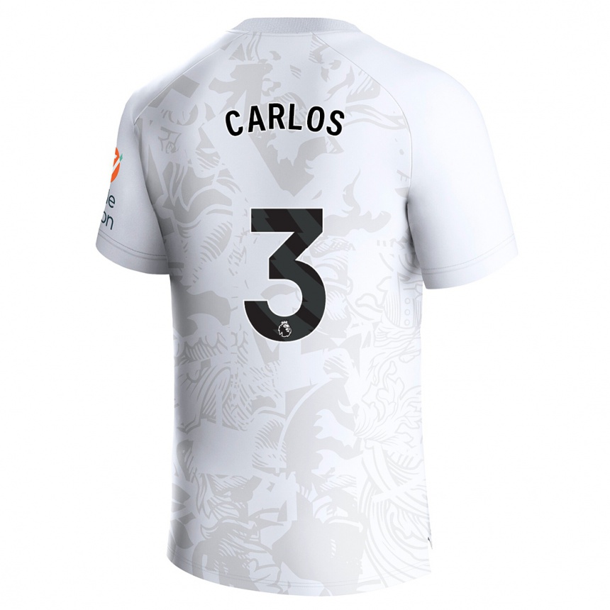 Niño Fútbol Camiseta Diego Carlos #3 Blanco 2ª Equipación 2023/24