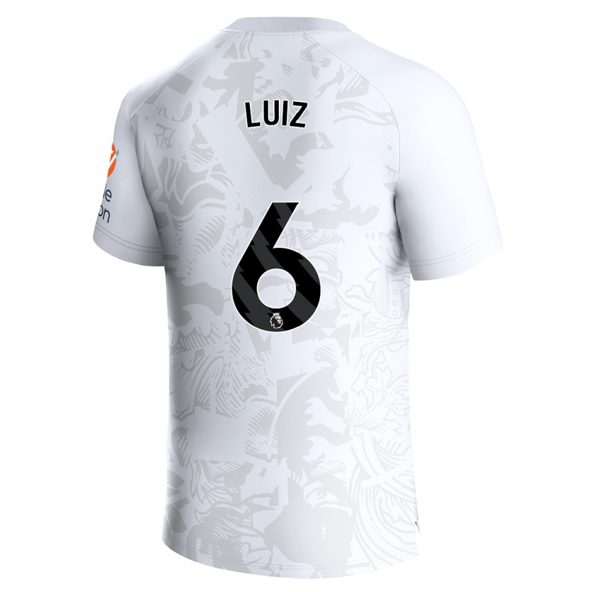 Niño Fútbol Camiseta Douglas Luiz #6 Blanco 2ª Equipación 2023/24