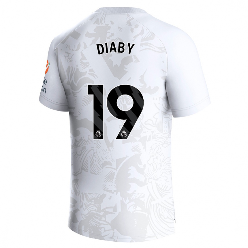 Niño Fútbol Camiseta Moussa Diaby #19 Blanco 2ª Equipación 2023/24