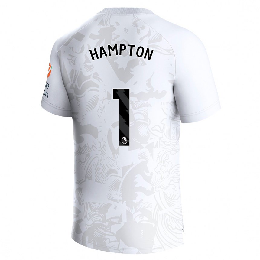 Niño Fútbol Camiseta Hannah Hampton #1 Blanco 2ª Equipación 2023/24