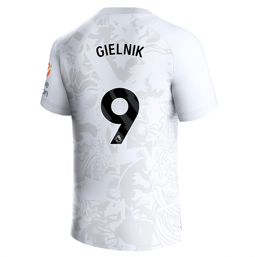 Niño Fútbol Camiseta Emily Gielnik #9 Blanco 2ª Equipación 2023/24