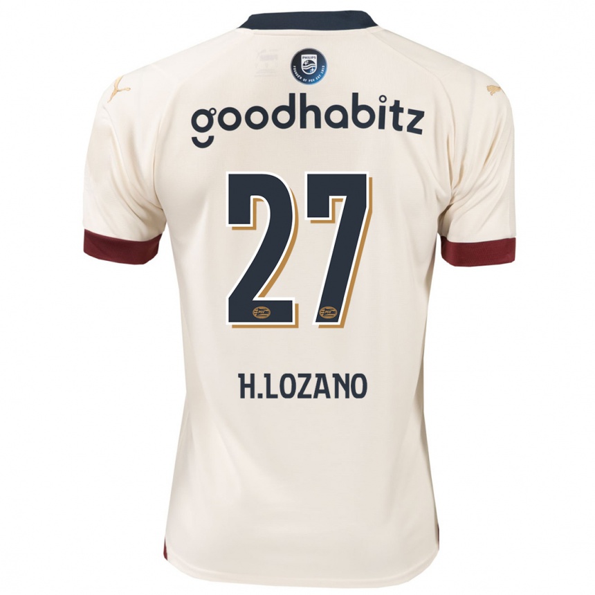 Niño Fútbol Camiseta Hirving Lozano #27 Blanquecino 2ª Equipación 2023/24