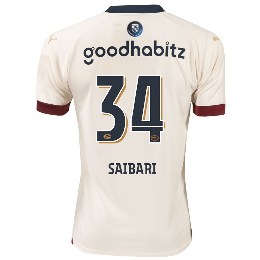 Niño Fútbol Camiseta Ismael Saibari #34 Blanquecino 2ª Equipación 2023/24