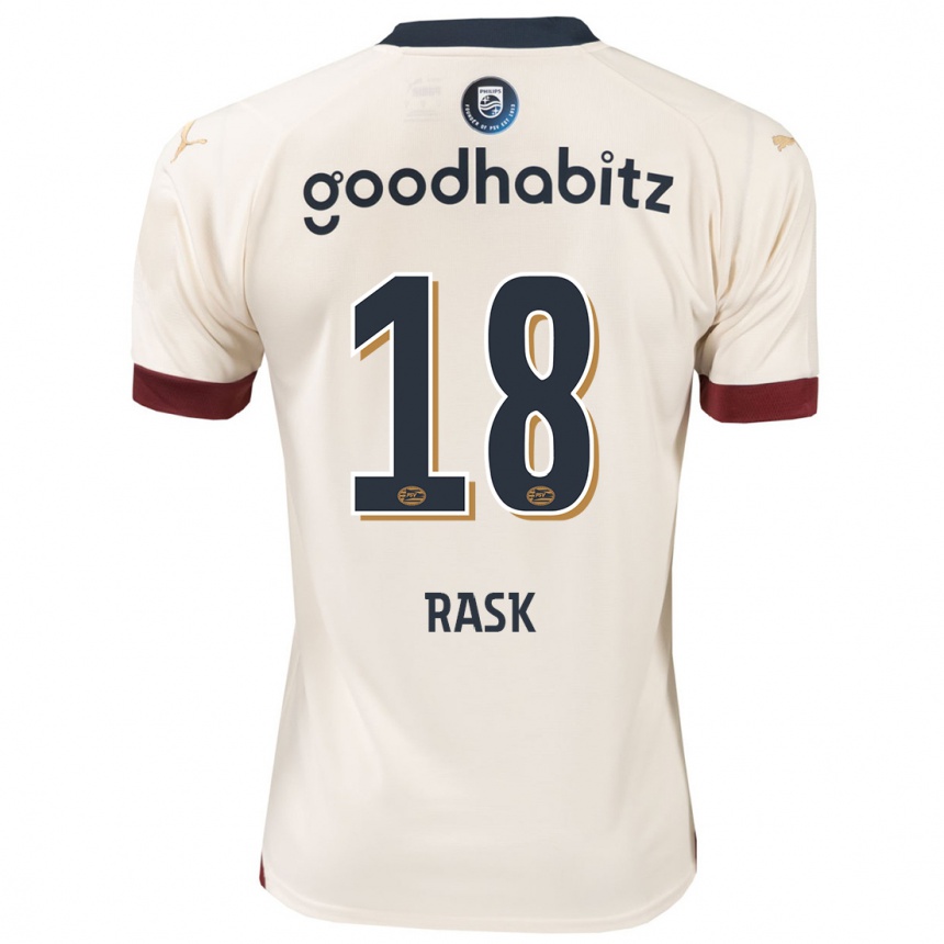 Niño Fútbol Camiseta Caroline Rask #18 Blanquecino 2ª Equipación 2023/24