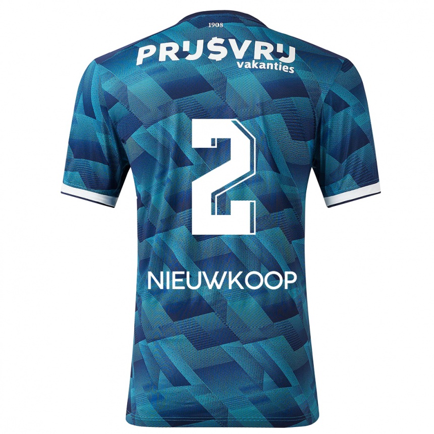 Niño Fútbol Camiseta Bart Nieuwkoop #2 Azul 2ª Equipación 2023/24